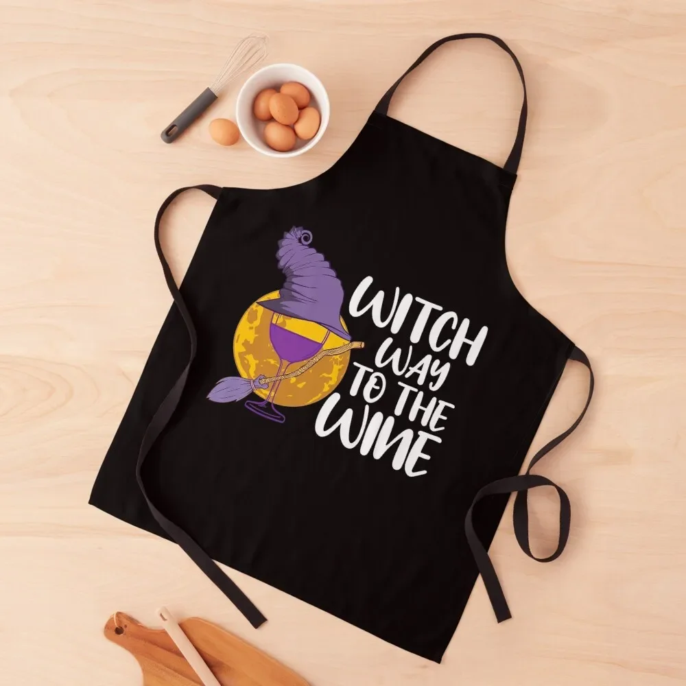 witch way to wine Apron Womens Dresses christmas kitchen cloths Children'S Kitchen Front Apron
