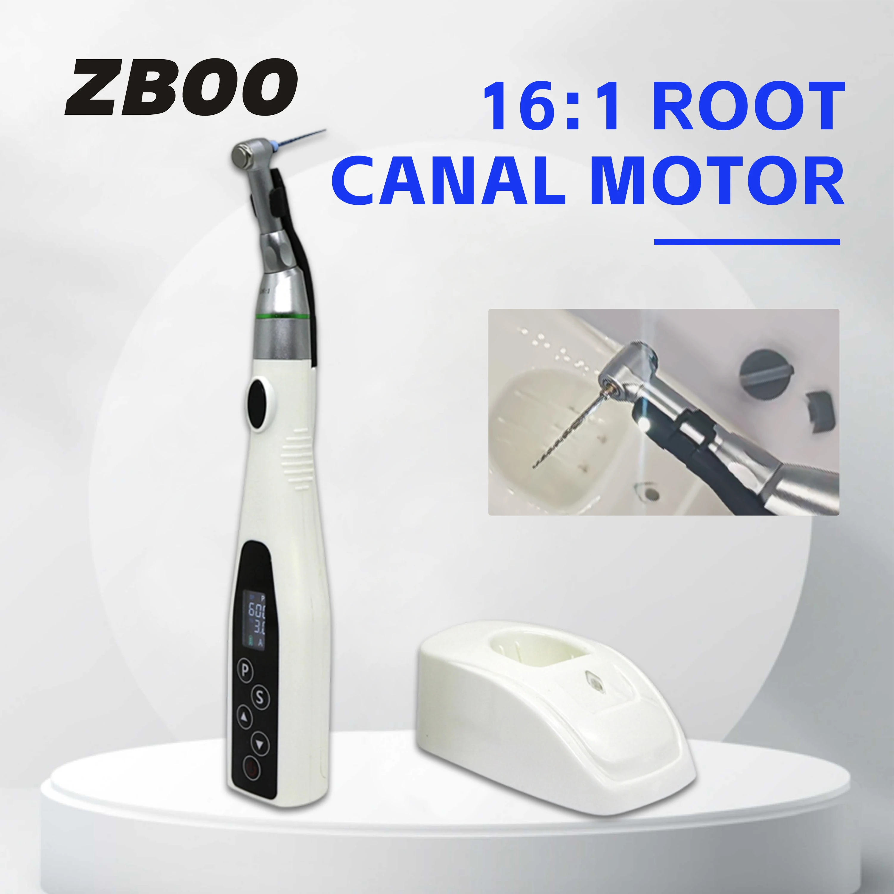 

Wireless Dental LED Endo Motor with 16:1 Contra Angle Reduction Head Low Speed Handpiece Dentistry Endodontic Treatment Tools