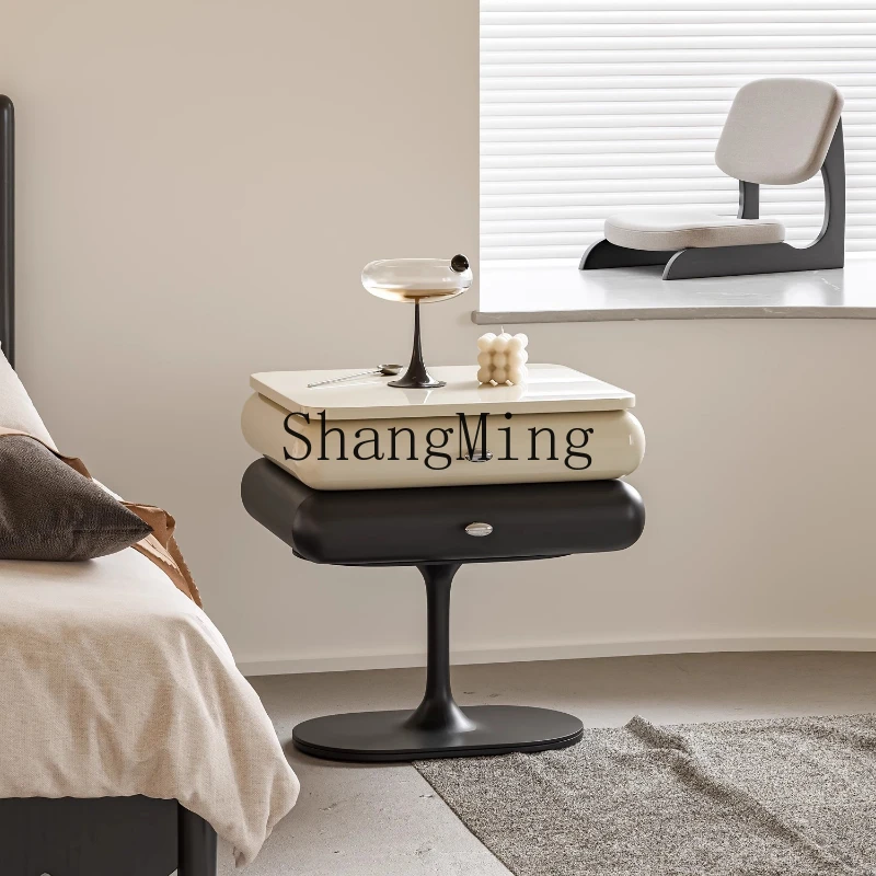 

LXY Home Minimalist Modern Cream Wind Bedside Locker Bedroom Small Storage Cabinet