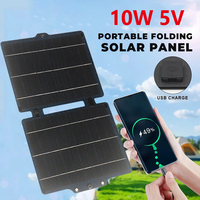 10W Portable Solar Panel Waterproof Solar Charger with Smart USB Port 5V with Smart Phones Tablets for Outdoor Camping Hiking