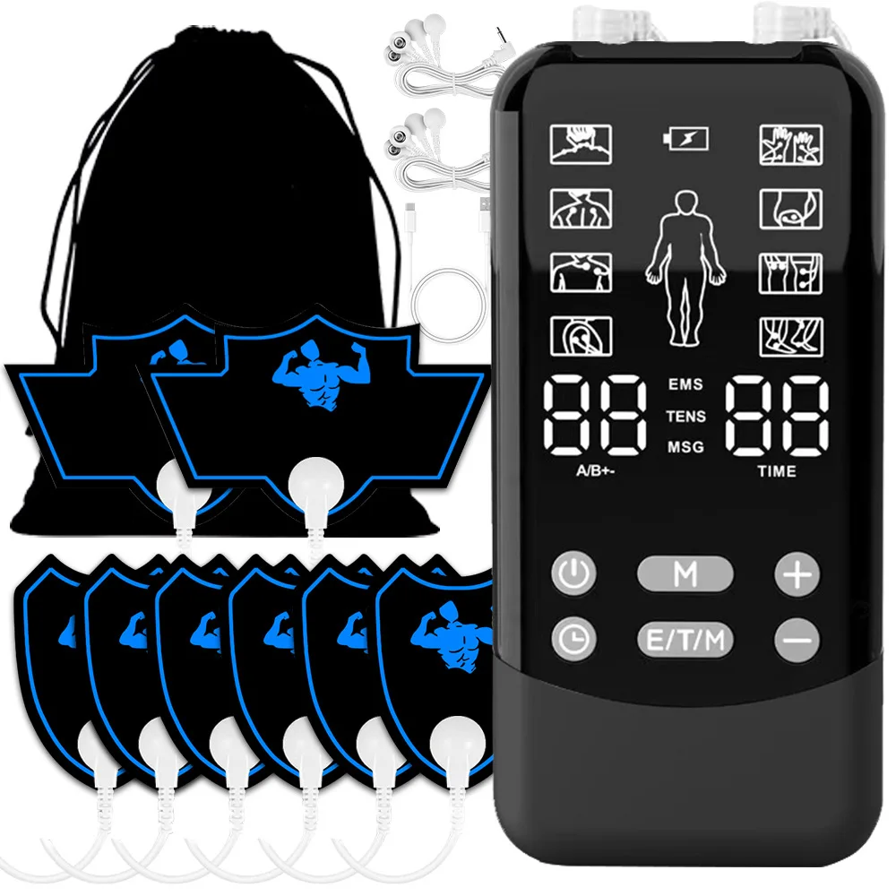 EMS Machine & TENS Massager,Dual Channel Electro Muscle Stimulator for Pain Relief, Body Shaping,Muscle Recovery,Portable Device