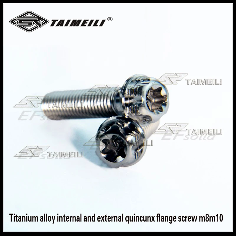 TAIMEILI GR5 TC4 Torx Flower Flange Head Titanium Screws M10 P1.25/1.5  M10×10/15/20/25/30 to 100mm high-intensity 1PCS