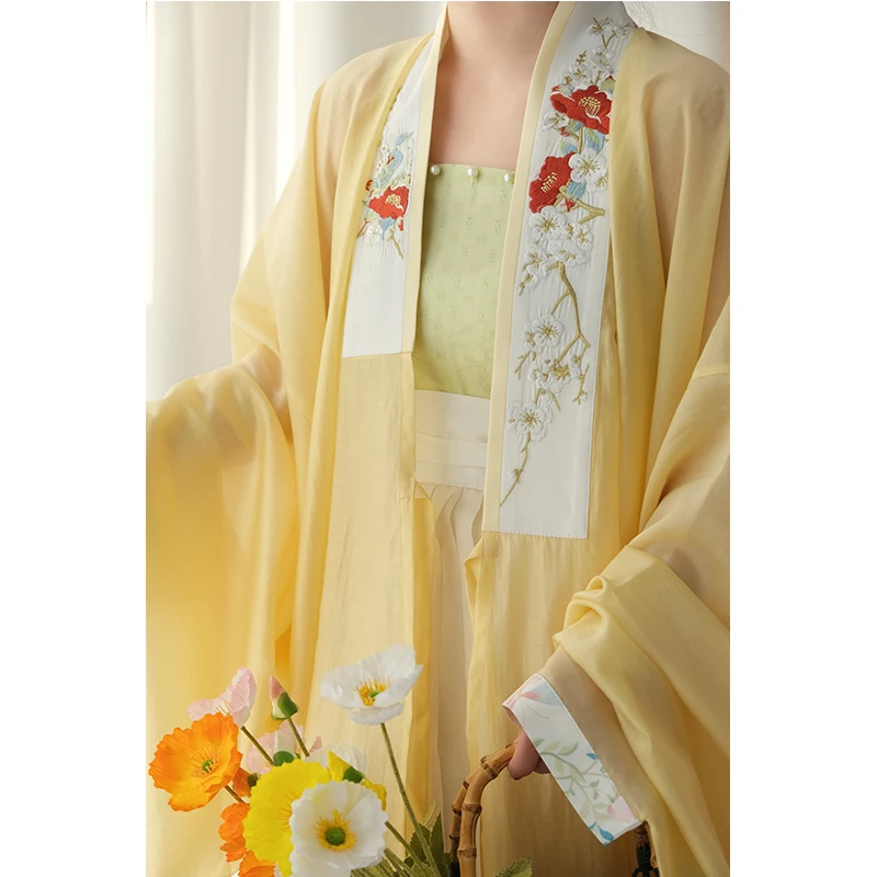 original joy on the  the Ming system of tencel pair to wear the  sleeve short shirt pleated skirt spring and summer Hanfu women