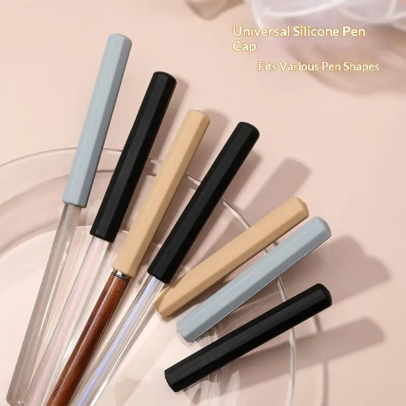 4PCS 1.1*8cm Nail Pen Caps Silicone Brush Cap Protector Opaque Extension Manicure Brushes Protectors Nails Accessories Tool
