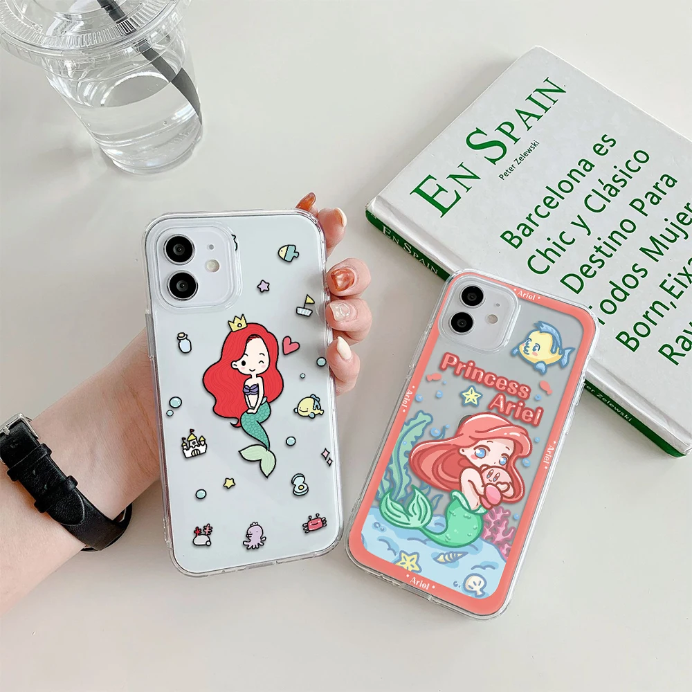 Funda de teléfono Disney princess Silicone phone case For iPhone 14 13 12 mini 11 pro xs max X XR 5 6 7 PLUS Couple Gift