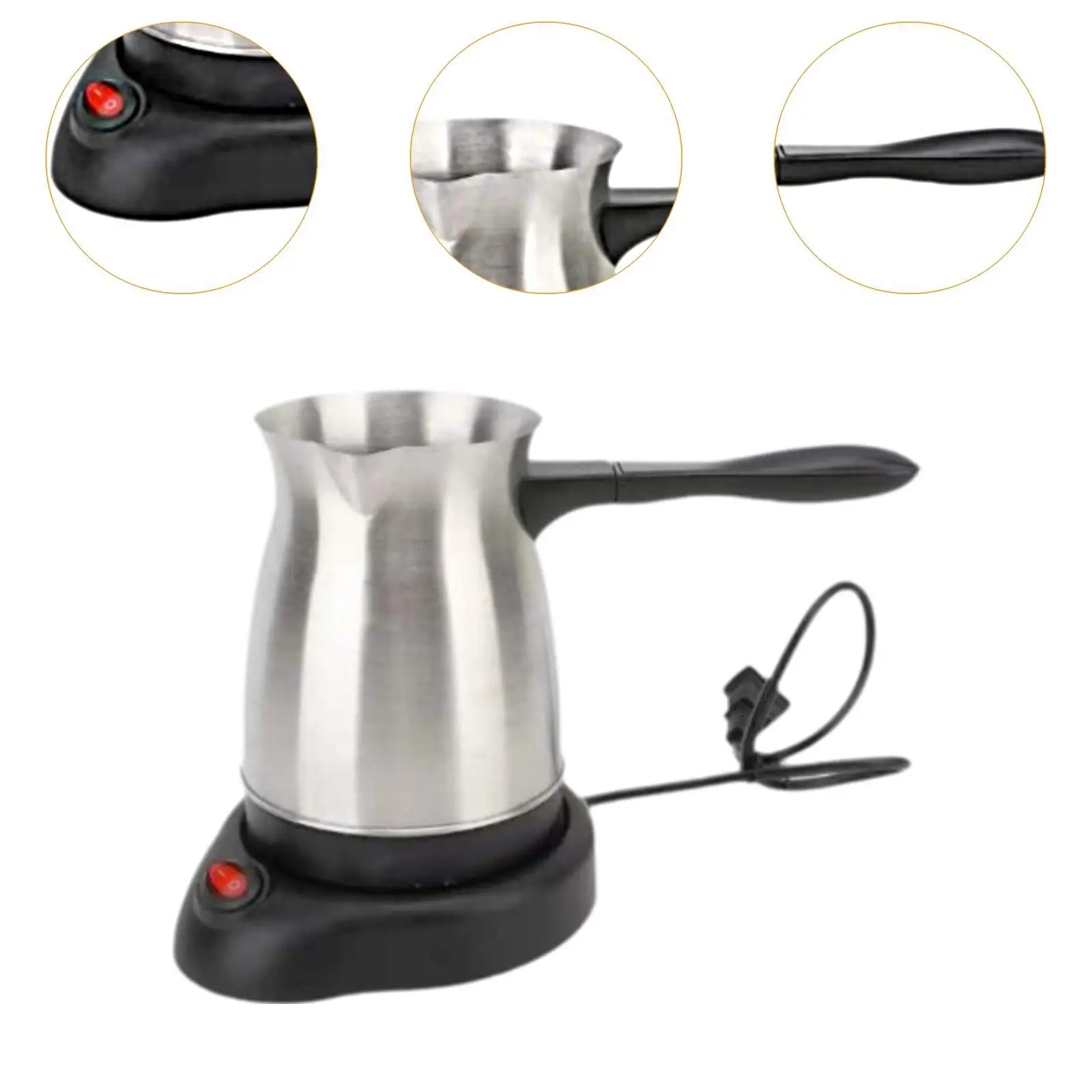 ماكينة صنع القهوة التركية الكهربائية، غلاية مياه من الفولاذ المقاوم للصدأ، غلاية قهوة تقليدية، غلاية شاي للرحلات الخارجية المنزلية