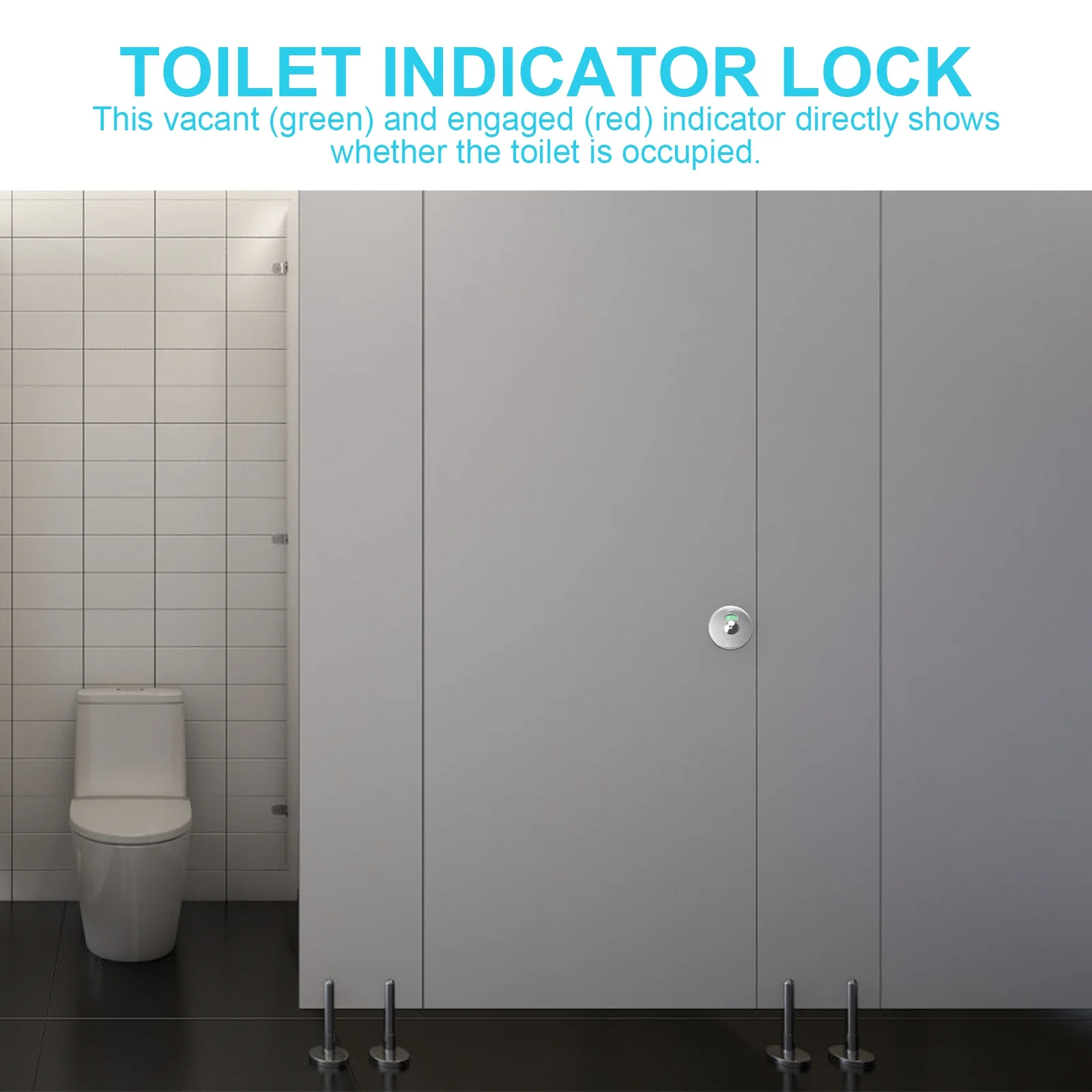 Indicator Door Lock Stainless Steel Public Toilet Privacy Latch Vacant Engaged Sign Airport Mall Office