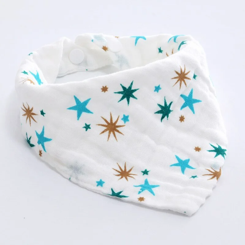 Newborn Cotton Baby Bibs 4 Layers Girls Boys Triangle Feeding Burp Cloth Collar Scarf Boys Scarf  Cotton Collar Bibs