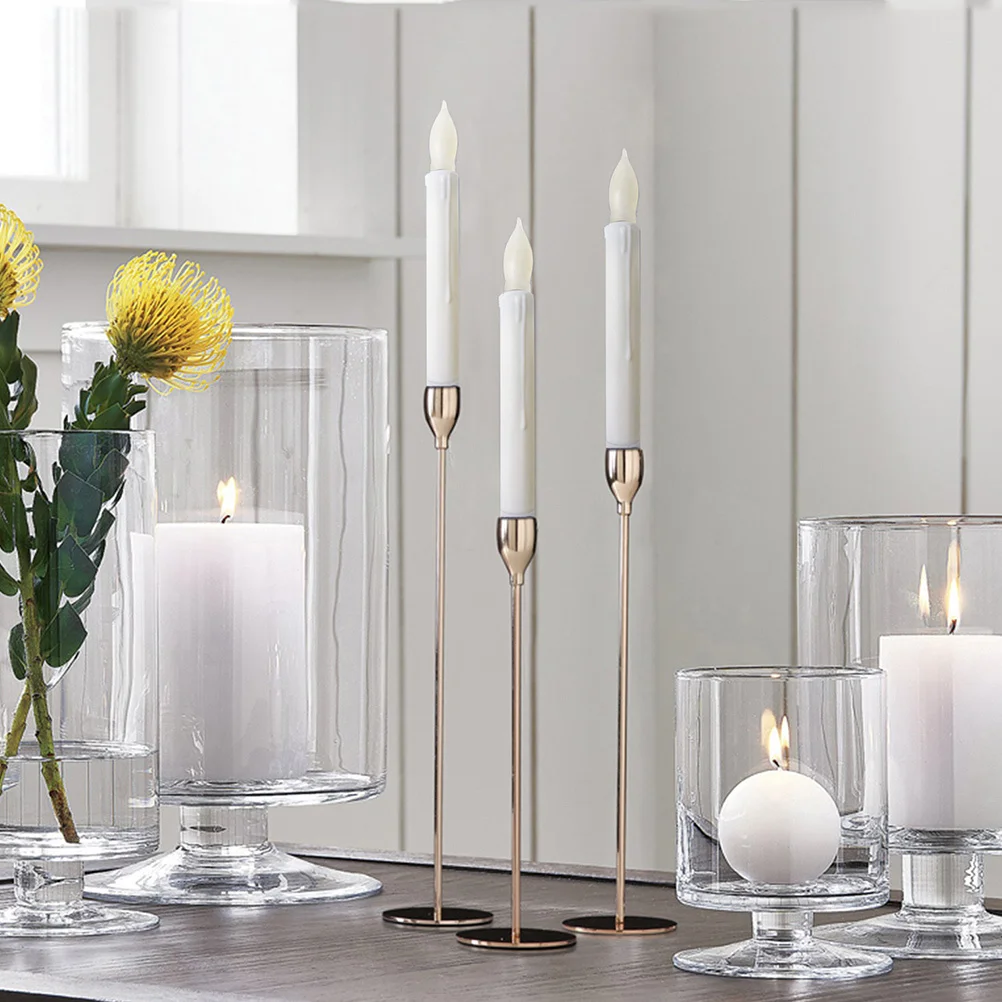 

12Pcs LED Electronic Flameless Taper Candles Romantic Wedding Holiday Decor Light for Valentine Anniversary