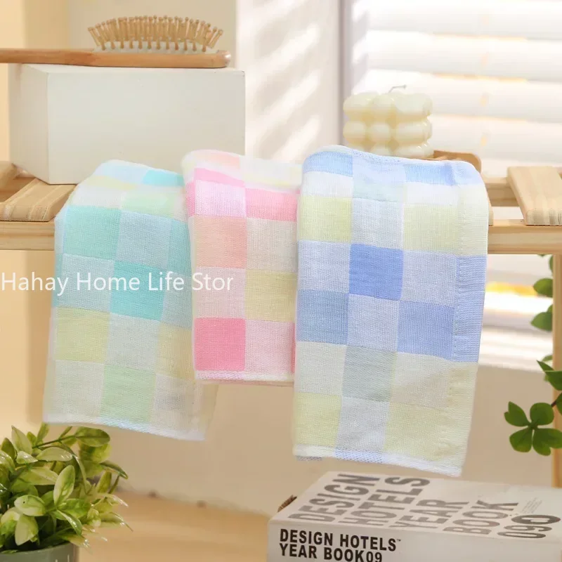 25*50cm Cotton Small Towel Double Gauze Children\'s Towel Square Cloth Dish Cloth Color Kindergarten Children Face Towel