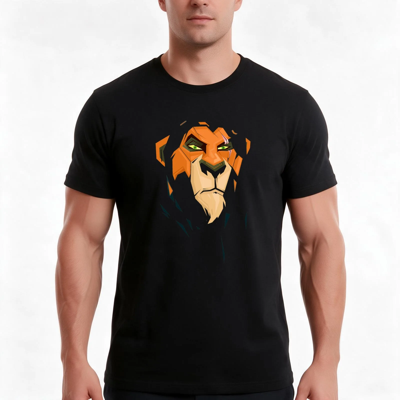 Scar T-Shirt, Summer Casual Cotton Tee, Oversized Streetwear Tops, Vintage Graphic Print, Loose Fit Short Sleeve, 100% Cotton