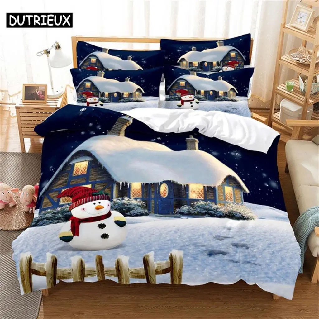 

Snowman Fashion Bedding Set 2/3pcs 3D Digital Printing Duvet Cover Sets 1 Quilt Cover + 1/2 Pillowcases US/EU/AU Size