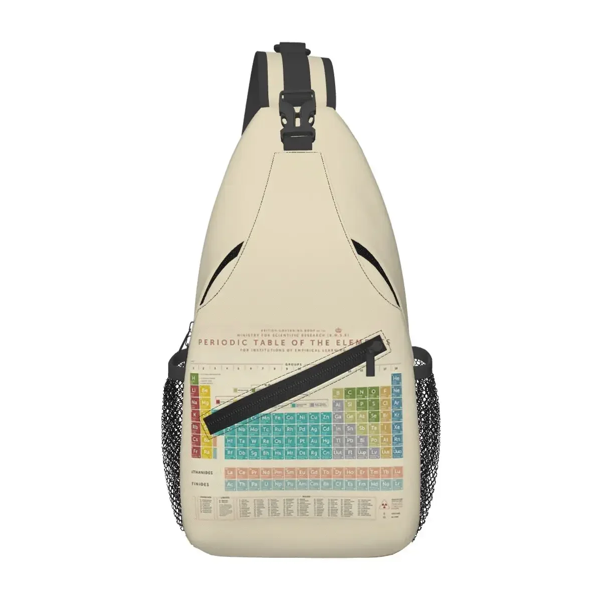

Periodic Table Of The Elements (Vintage) Chest Bag Men Sling Crossbody Backpack Chest Bag Travel Hiking Daypack Shoulder Bag