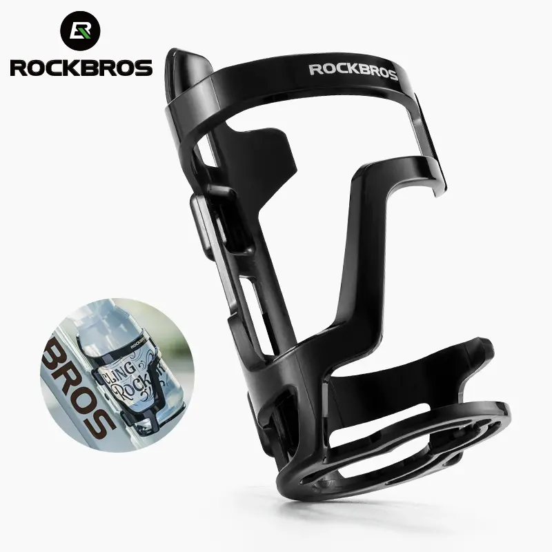 حامل زجاجة دراجة ROCKBROS قفص زجاجة دراجة خفيف الوزن من مادة البولي كربونات حامل زجاجة دراجة قابل للحمل إكسسوارات دراجة جبلية