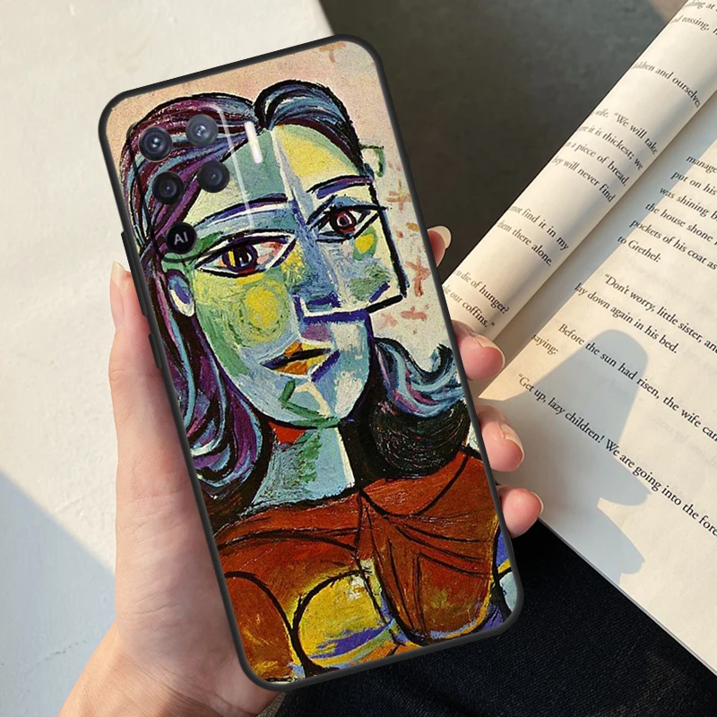 Picasso Abstract painting Art Case For OPPO A57S A54 S A16 A76 A96 A5 A9 A31 A53 A15 A52 A72 A91 A74 A94 A17 A57 A77 Cover