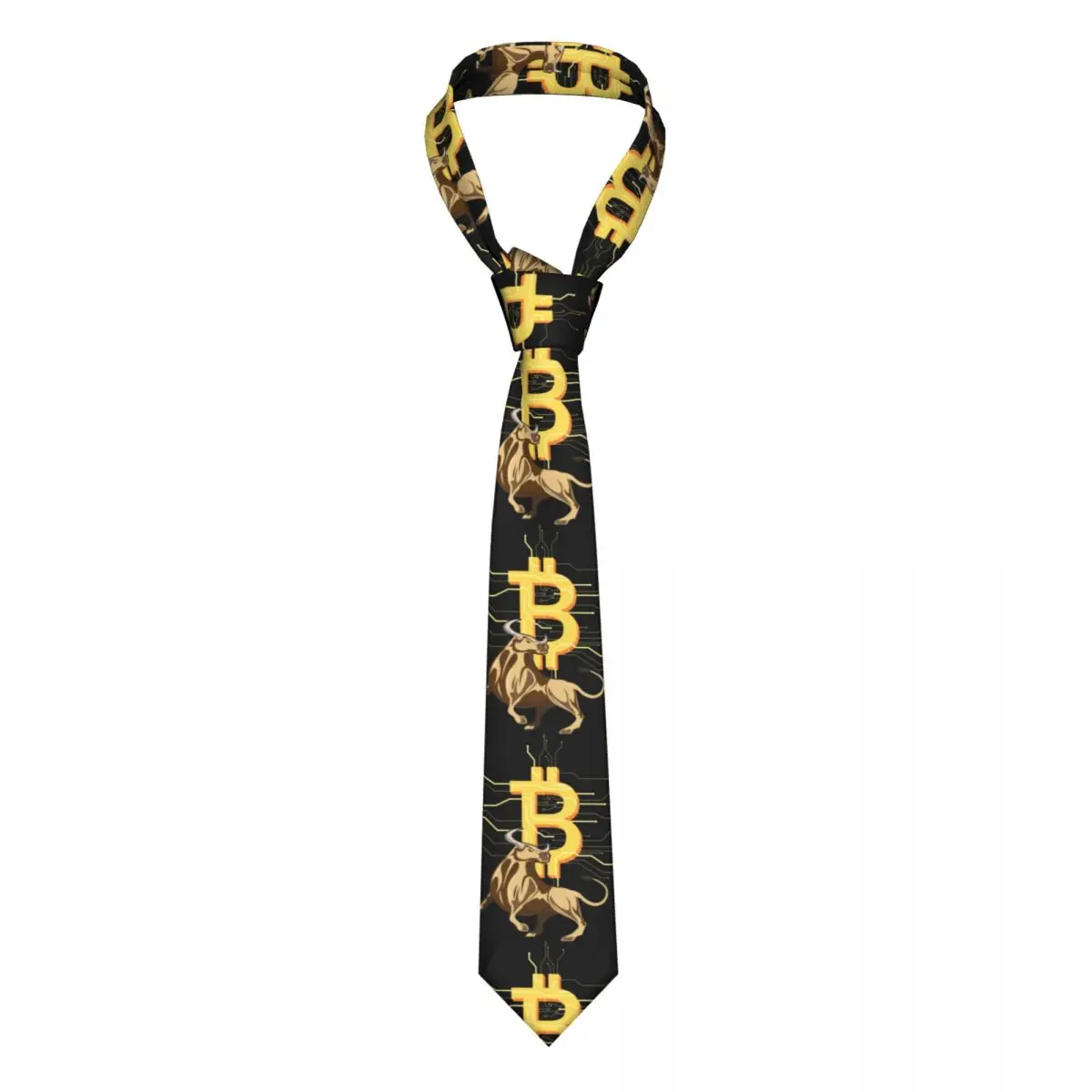 

Custom Personalized Bitcoin Bull Neck Ties for Men Fashion BTC Crypto Currency Silk Business Necktie