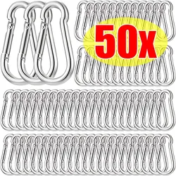50/10Pcs Mini Carabiner Keychain Alluminum Alloy D-ring Buckle Spring Carabiner Snap Hook Clip Keychains Outdoor Camping Tool