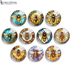 10mm 12mm 20mm 25mm 30mm 40mm 922 Bee Mix Round Glass Cabochon Flat Jewelry Finding 18mm Snap Button Charm Bracelet