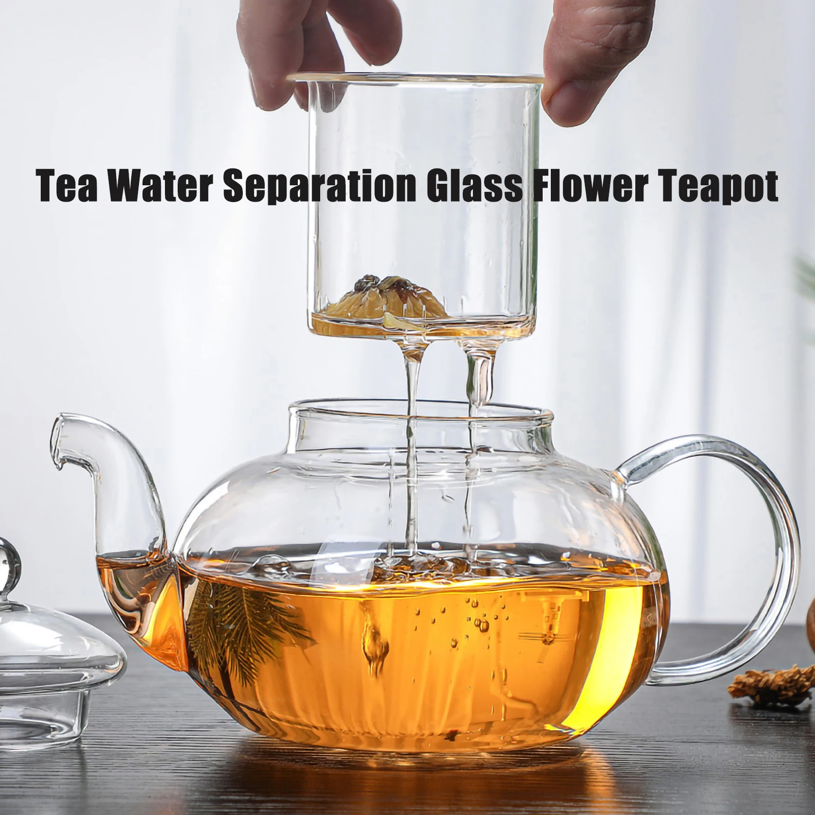 400ml To 1000ml Filterable Teaware Home Heat-resistant Glass Teapots Durable Kitchen Glass Flower Tea Pot Heatable Glass Tea Set