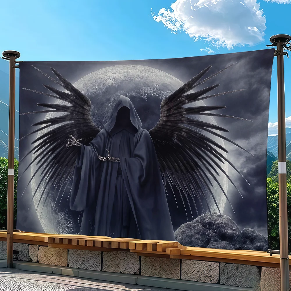 Dark Grim Reaper Flag Tapestry Outdoor Party Bedroom Living Room Dormitory Decorative Themed Wall Hanging Banner Gift