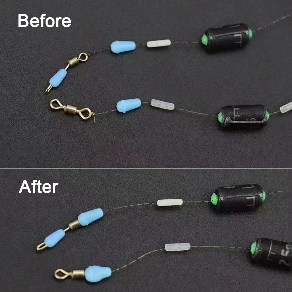 100 teile/los Anti-tangling Gummi Angeln Float Blau Oval Stopper Angeln Float Raum Bohnen SeaTool Angeln Bobber Zubehör – Detail 5