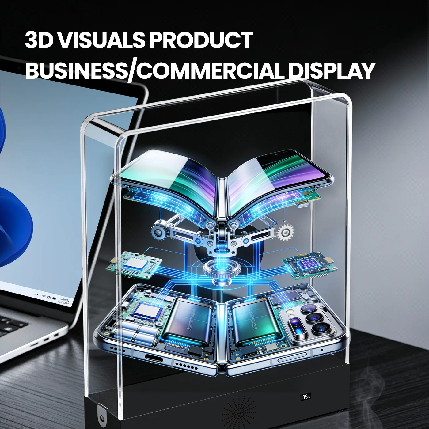 New Holographic Fan for Dog Cat Video 3D Floating Pet Image Display Box - Desktop Decor Video & Image Playing Feature