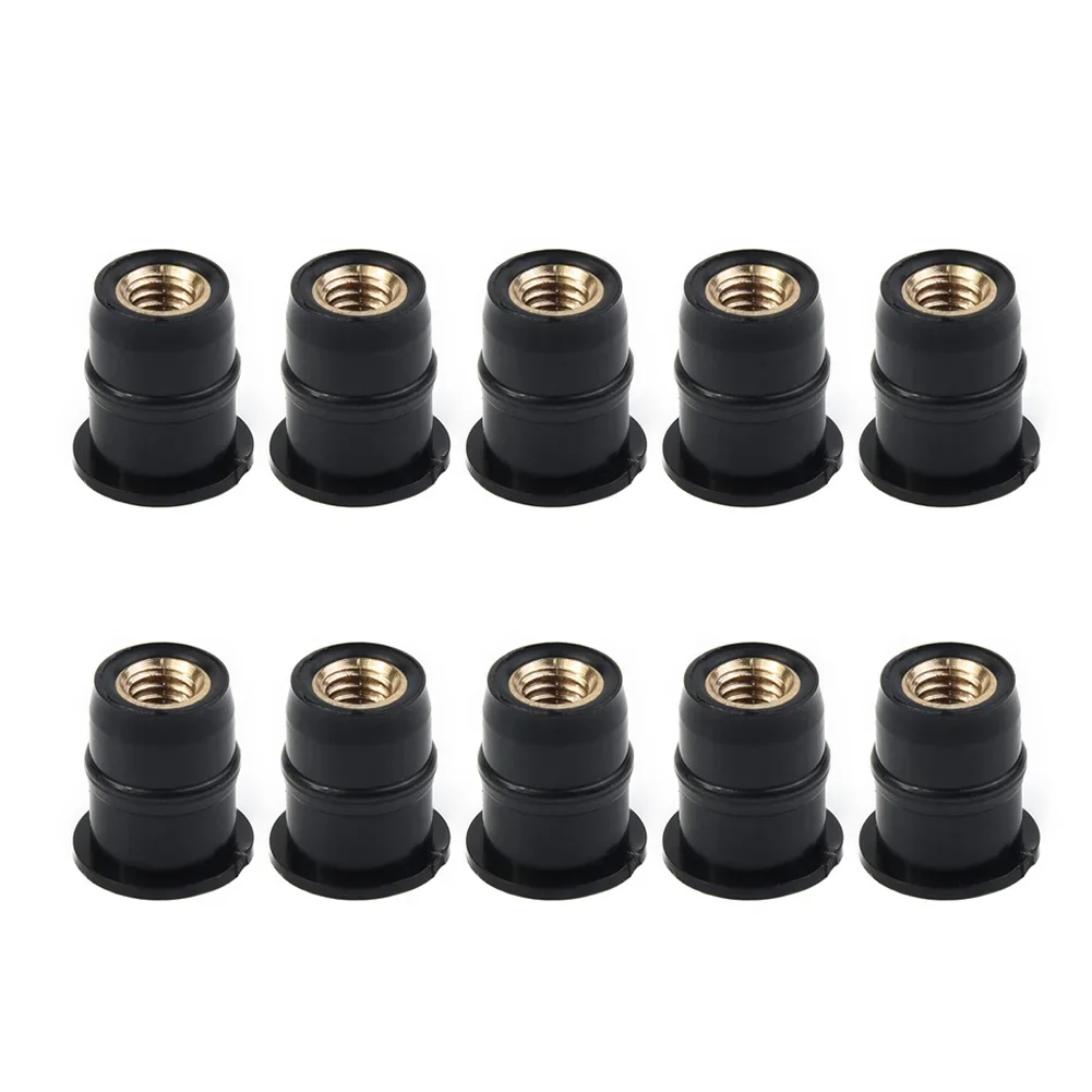 10x 5mm Motorcycle Windshield Rubber Rivet Nuts M5 Vibration Damper Panel Mounting Well Nut For Honda For Suzuki Screws