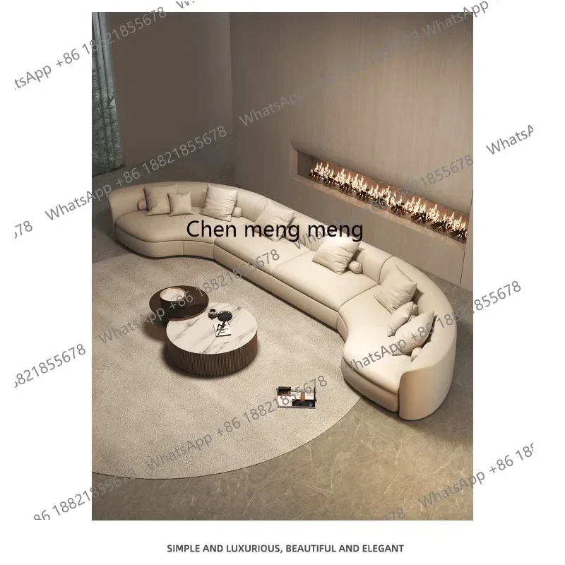 M78 Designer leather sofa curved leather sofa special-shaped corner living room sofa combination