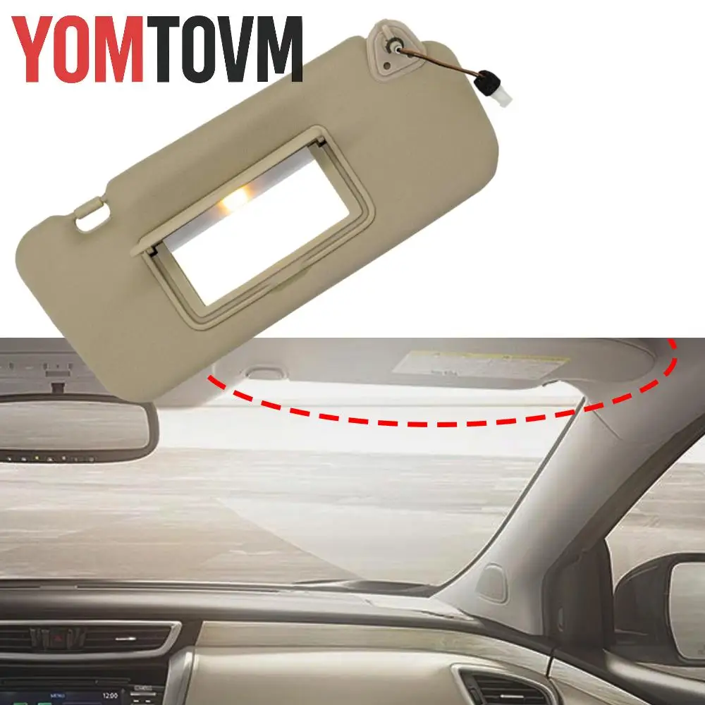 Grey /Beige Car Interior Sun Visor Panel with Mirror Light for Nissan Murano 2009 2010 2011 2012 2013 2014 Left Hand Drive - Image 2