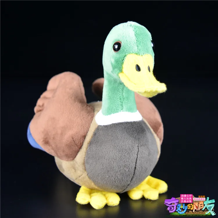 Brinquedo bonito do luxuoso do pato verde para a menina, animal da simulação, pato mandarim, presente do aniversário