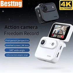 Mini Sports Camera 4K Ultra Clear Recording VLOG Recorder Flip Screen Anti Shake 143 ° Wide-angle Lens Cycling Camera 2026 New