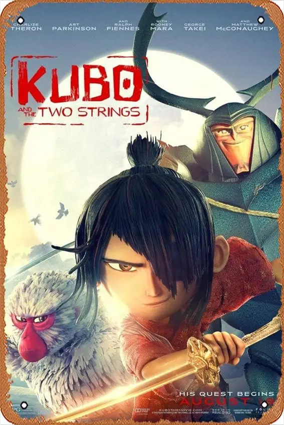 Kubo and the Two Strings Movie Poster 3 8 x 12 Inches - Retro Vintage Metal Tin Sign for Home Bar Pub Garage Decor Movie Gifts