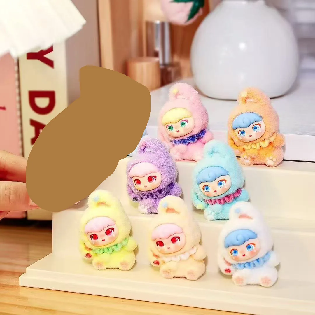 

9PCSCurly-head Bunny Resin Decorative Piece for Table Decoration