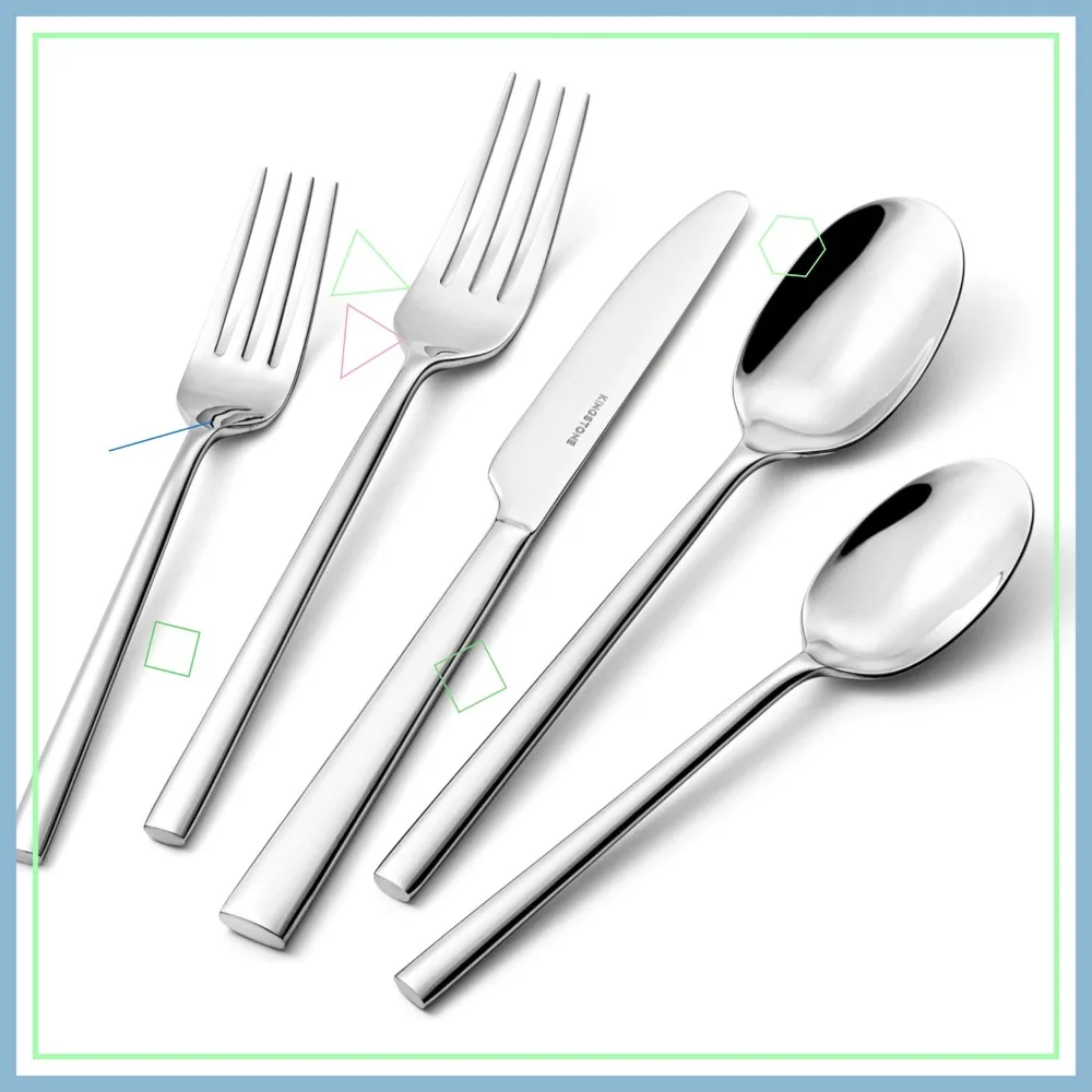 

40-Piece Forged Flatware Cutlery Set, Premium Stainless Steel, Service for 8, Ideal for Home, Wedding, Party & Gift