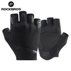 ROCKBROS Cycling Gloves Half Finger Anti-Slip Anti-sweat Anti Shock MTB Road Bike Gloves High Elasticity Fitness Fishing Gloves