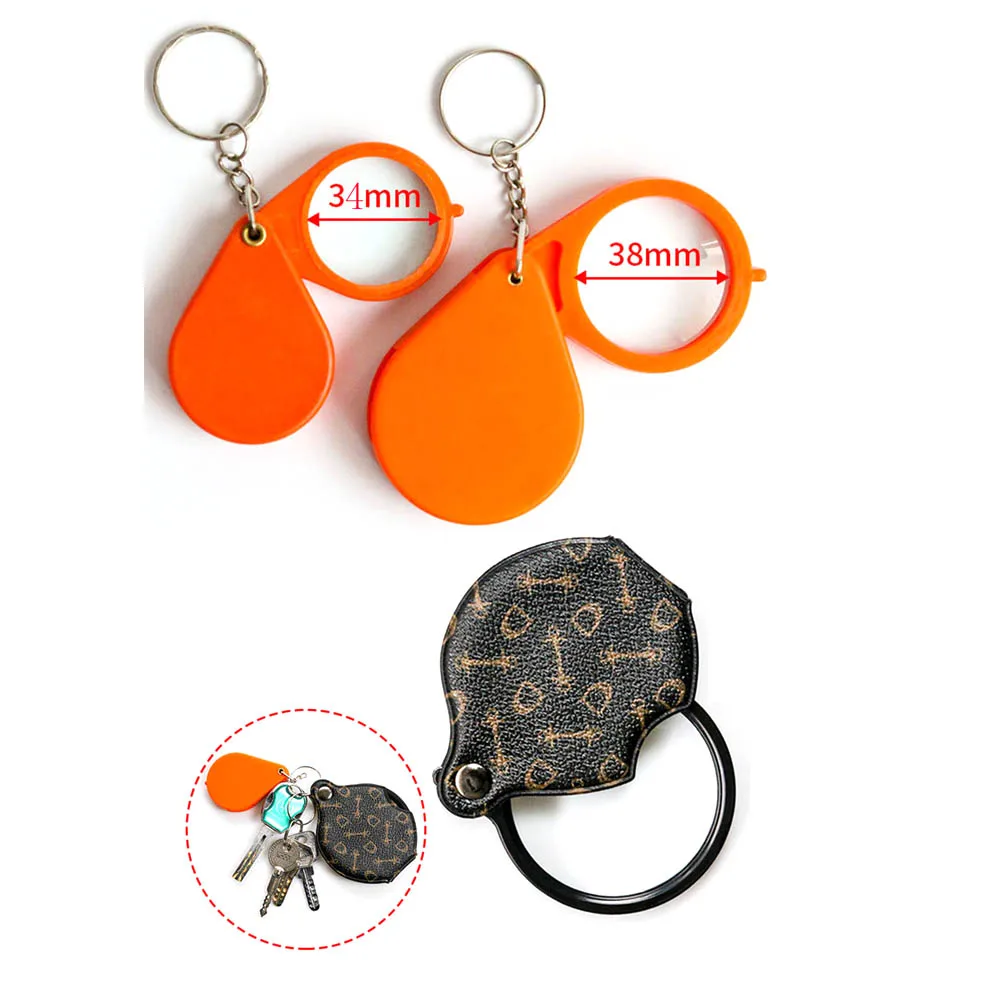 Small Pocket 5X/10X Magnifier Glass Mini Foldable Keychain Magnifying Lenses Portable Magnifier Reading Jewelry Inspection Loupe