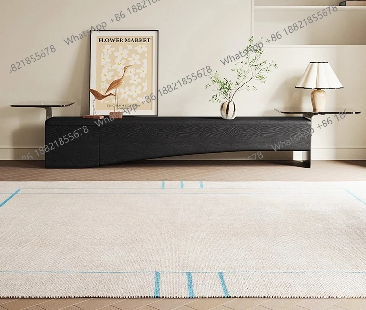 

Retro home all solid wood black ash wood TV wall, medieval style