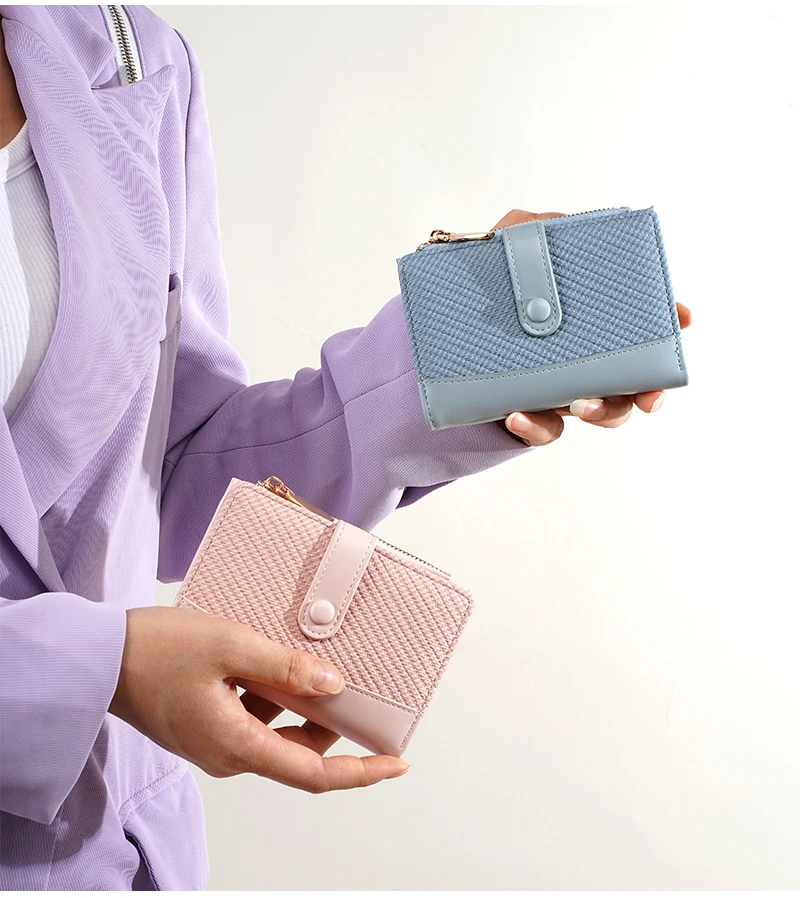 Neue Damen-Geldbörse, hochwertiger Kartenhalter mit Reißverschluss, weibliche Geldbörse, Fotohalter, Münzfach, einfache Geldklammern für Mädchen – Detail 17