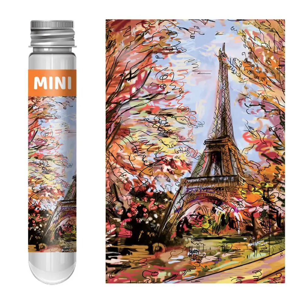 150PCS/Set Mini Test Tube Puzzle Creative Portable Oil Painting Landscapes Jigsaw Exquisite Clear Patterns Puzzle Game Gift