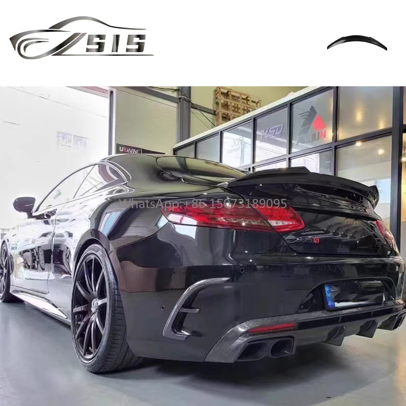 

S-Class W217 Dry Carbon Fiber Material Rear Spoiler C217 Coupe CS Back Wing Boot Lip Spoiler Trunk Car Auto Accessories Parts