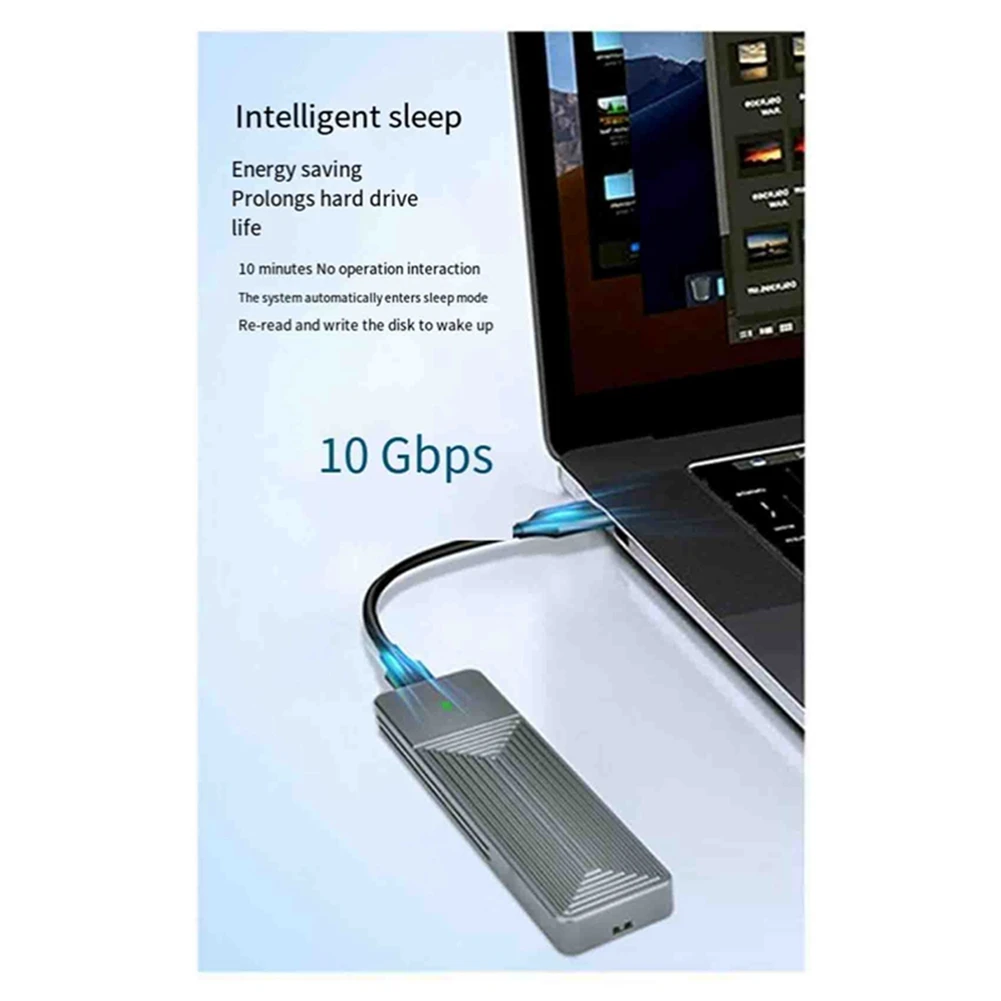 AC56-Aluminiumlegierung M.2 Solid State SSD Typ-C USB 3.2 Schnittstelle 10 Gbit/s Nvme JMS583 Einzelvereinbarung mit zwei Drähten