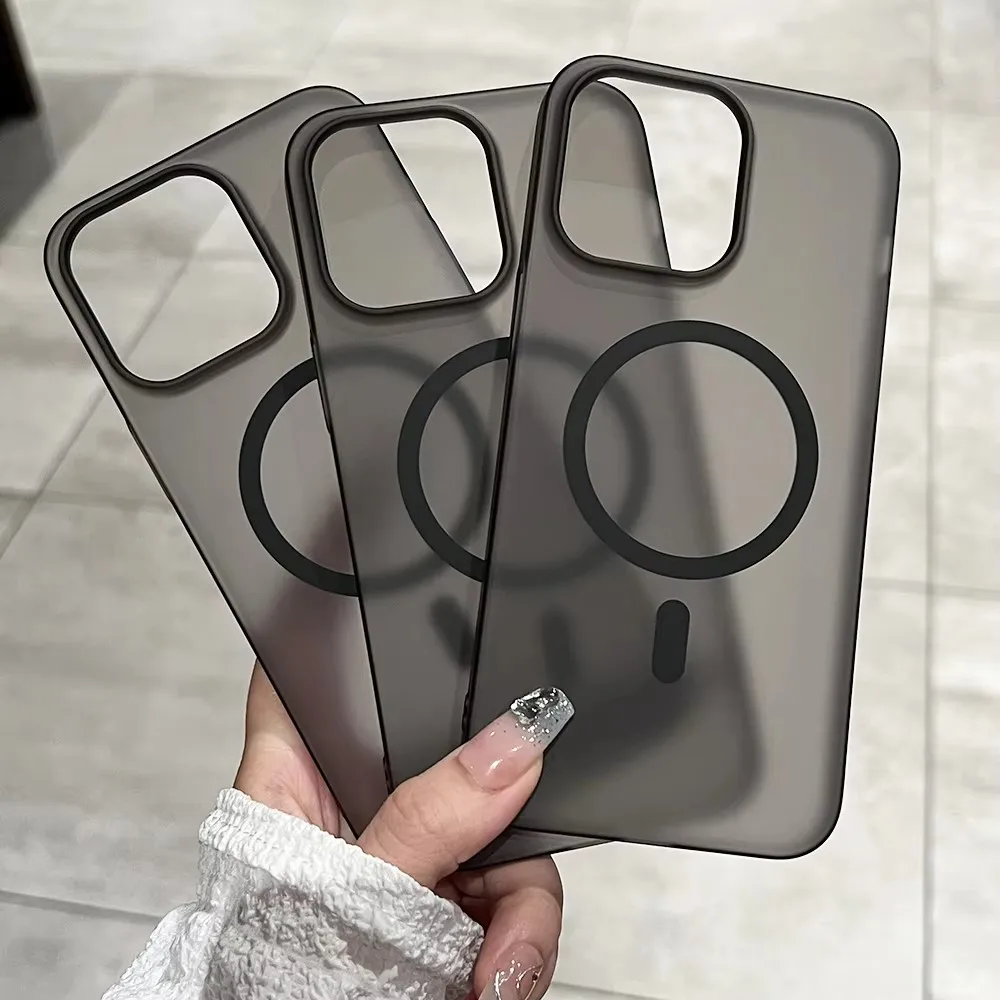Matte Clear Magnetic Phone Case For iPhone 14 15 17 Pro 13 16 11 12 Pro Max Air For Magsafe Shockproof Wireless Charging Cover