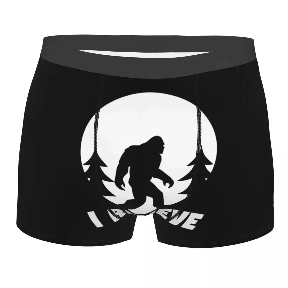 Custom Believe Bigfoot Sasquatch  Funny Boxers Shorts Mens Briefs Underwear Cool Underpants