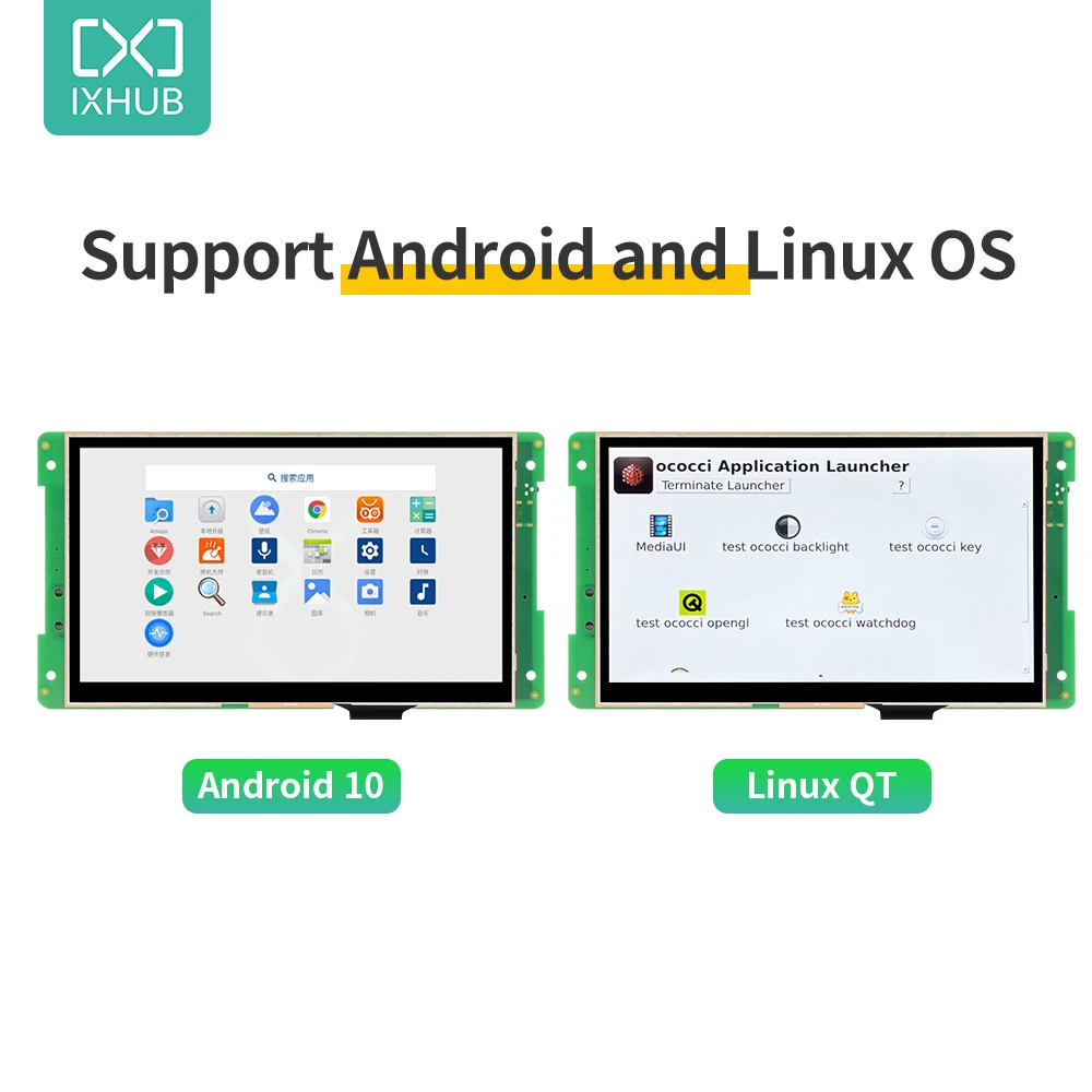Imagem -03 - Ixhub-display Sensível ao Toque Lcd Hmi Inteligente para Terminal de Autoatendimento Polegada Ips Rs232 Rs485 Sistema Operacional Android Linux Ubuntu Allwinner A133