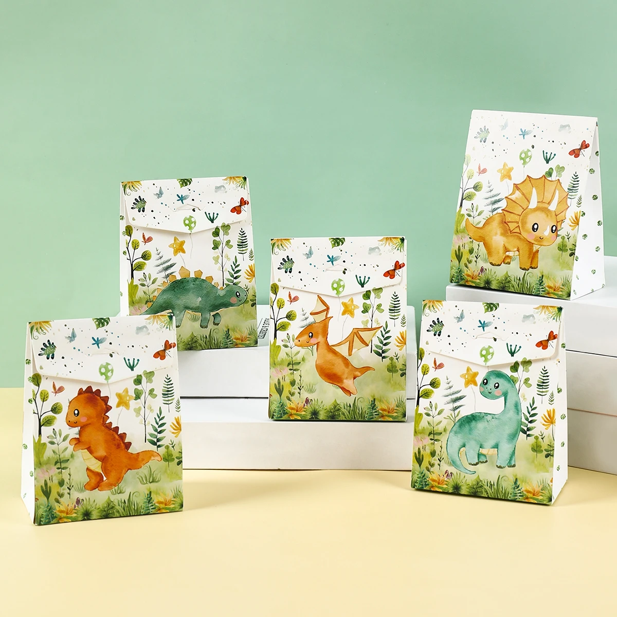 Cartoon Dinosaur Candy Bags Dinosaur Packaging Gift Bags Birthday Portable Gift Bags Party Decors Kids Baby Shower Party Decors