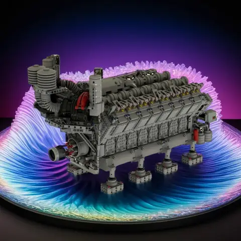 4777pcs MOC Mechanical Engine Series V16 Diesel Engine Precision Machinery Design DIY Model Building Blocks Birthday Toys Gift