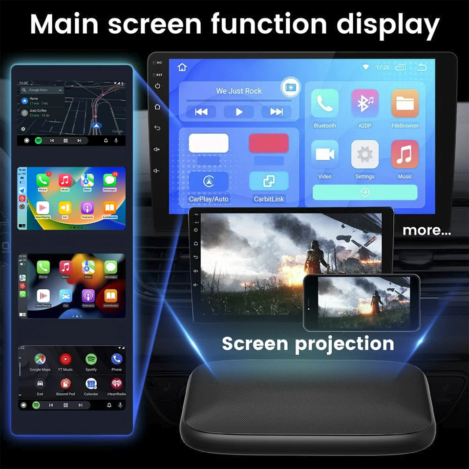 MINI Ai Box Wireless CarPlay Android Auto For Netflix YouTube Android closed system For Lincoln Navigator Continental Nautilus