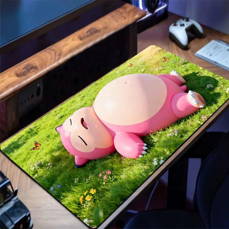 

Mouse Pad Extended P-Pokemons P-Pikachus & G-gengar Mousepad With Stitched Edges Desk Mat Non-Slip Base Computer Keyboard Pad