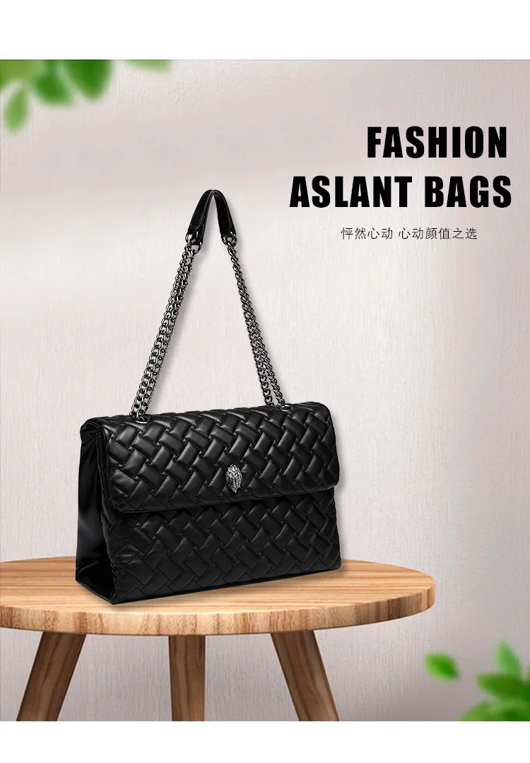 

2024 Fashion Women's Bag Diamond Quilted Chain Shoulder Bag Crossbody Bag Eagle Head Tote