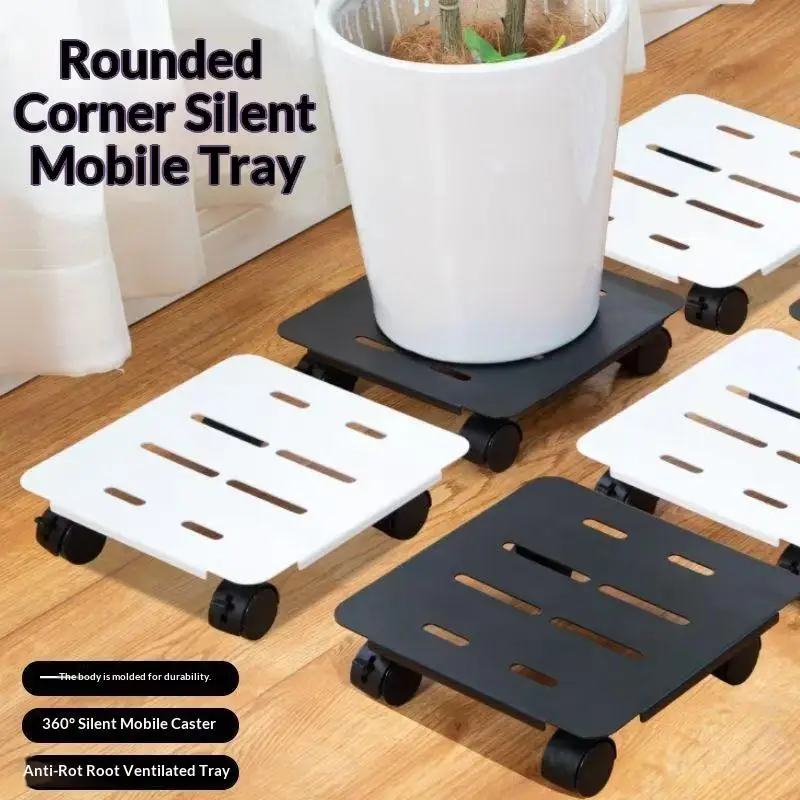 Mobile Plant Pot Tray With Wheels For Heavy Plants Indoor Plant Stands Outdoor Plant Mobile Trolley